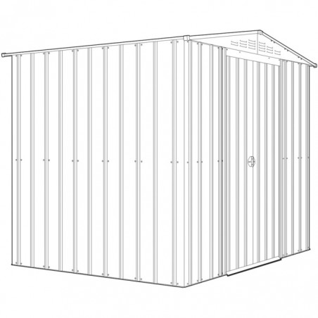 Globel 8x6 Metal Storage Shed with Double Sliding Doors (MG86DF3S)
