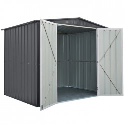 Globel 8x6 Metal Storage Shed with Double Hinged Doors (MG86DF3DH)