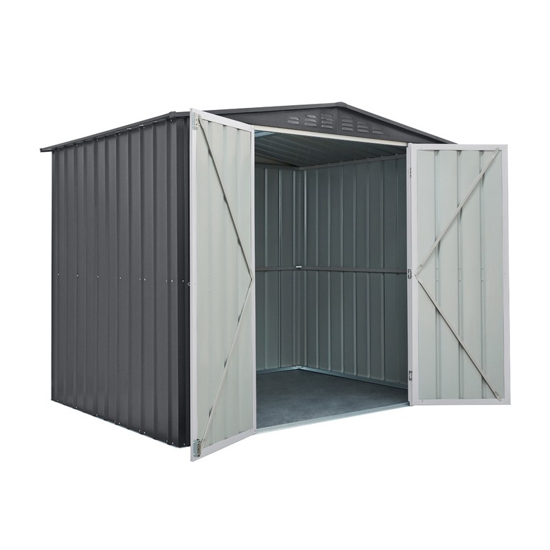 Globel 8x6 Metal Storage Shed with Double Hinged Doors (MG86DF3DH)