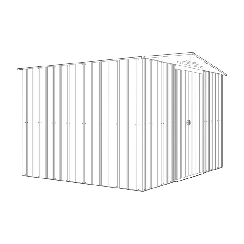 Globel 10x8 Metal Storage Shed with Double Sliding Doors (MG108DF3S)