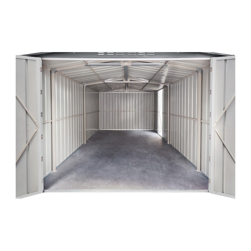 Globel 10x15 Metal Storage Shed kit w/ Bi-Fold Hinged Doors & Side Door (MGR2M1015DF3H)