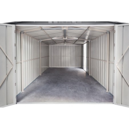 Globel 10x15 Metal Storage Shed kit w/ Bi-Fold Hinged Doors & Side Door (MGR2M1015DF3H)