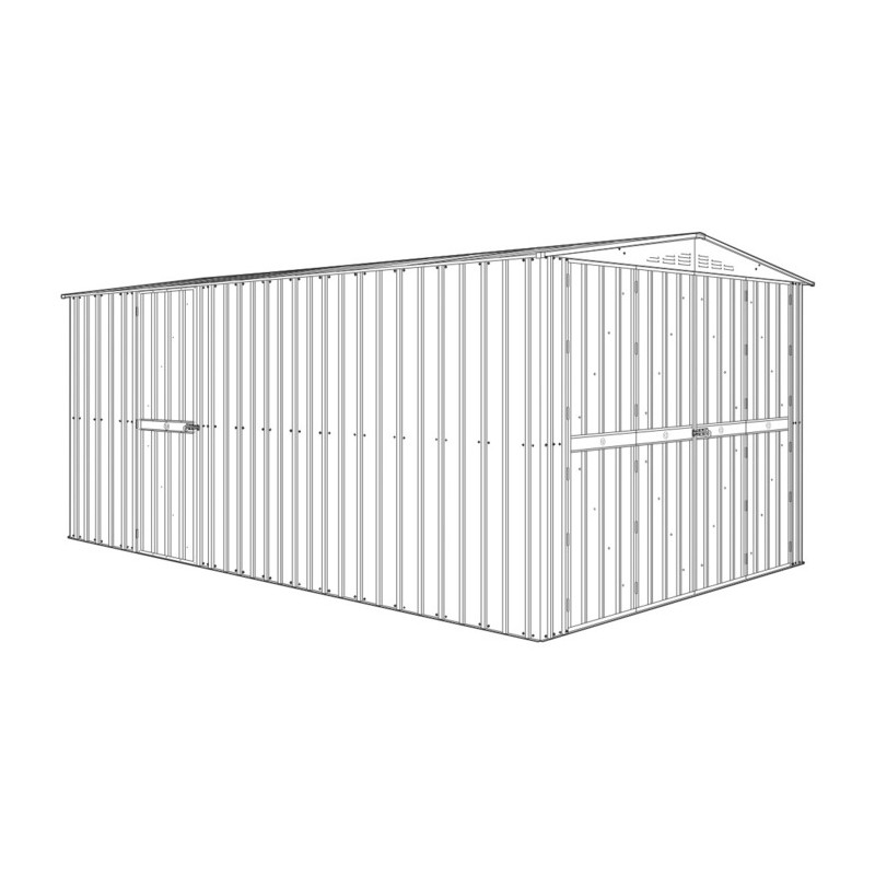 Globel 10x15 Metal Storage Shed kit w/ Bi-Fold Hinged Doors & Side Door (MGR2M1015DF3H)