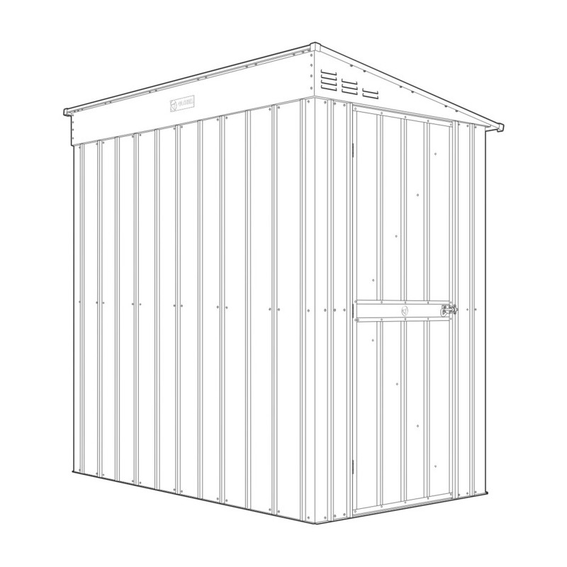 Globel 4x6 Metal Storage Lean-To Shed Single Hinged Door (L46DF3H)