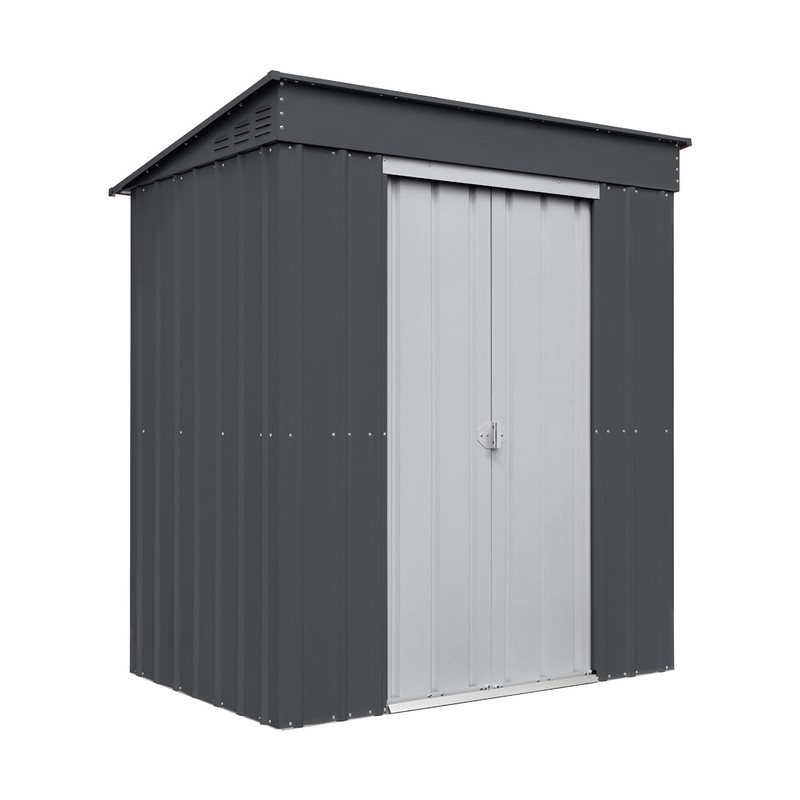 Globel 6x4 Skillion Metal Storage Shed - Double Sliding Doors (S64DF2S)