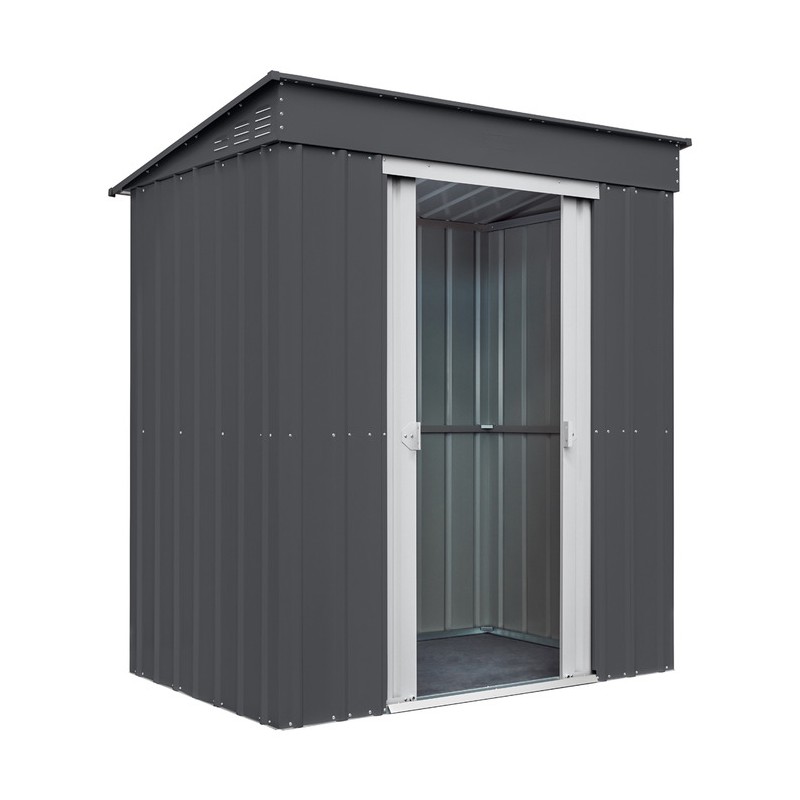 Globel 6x4 Skillion Metal Storage Shed - Double Sliding Doors (S64DF2S)
