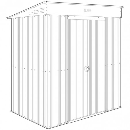 Globel 6x4 Skillion Metal Storage Shed - Double Sliding Doors (S64DF2S)