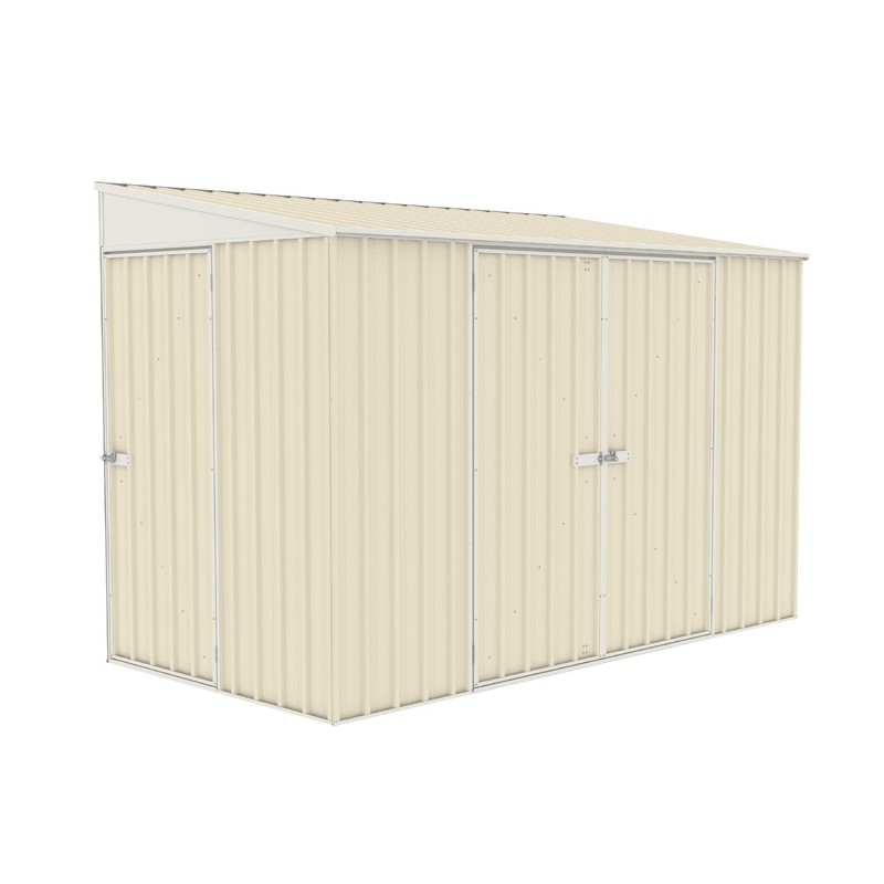 Absco Lean To 10' x 5' Metal Bike Shed Kit - Cream (AB1104)