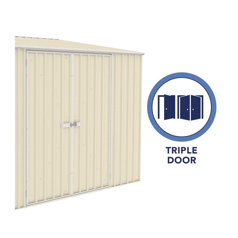 Absco Lean To 10' x 5' Metal Bike Shed Kit - Cream (AB1104)