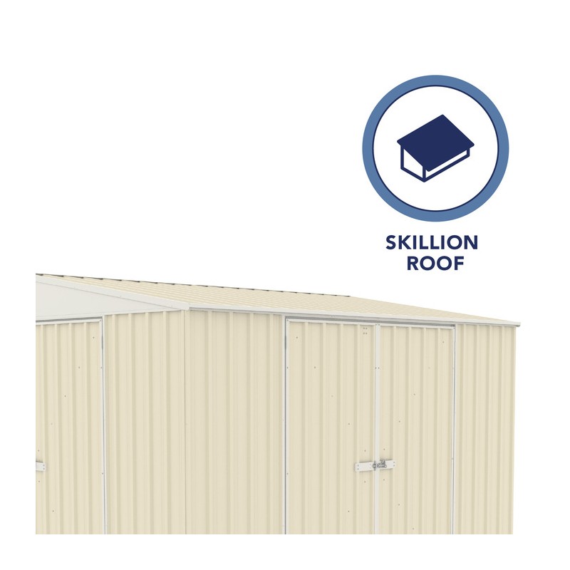 Absco Lean To 10' x 5' Metal Bike Shed Kit - Cream (AB1104)