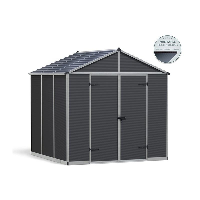 Palram - Canopia Rubicon 8' x 8' Shed - Gray (HG9730GY)
