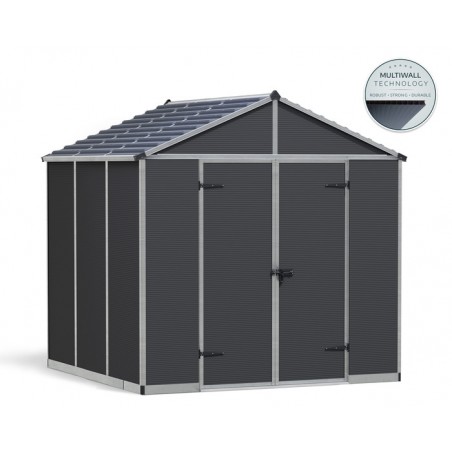 Palram - Canopia Rubicon 8' x 8' Shed - Gray (HG9730GY)