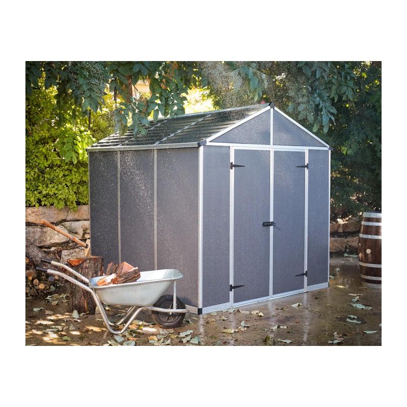 Palram - Canopia Rubicon 8' x 8' Shed - Gray (HG9730GY)