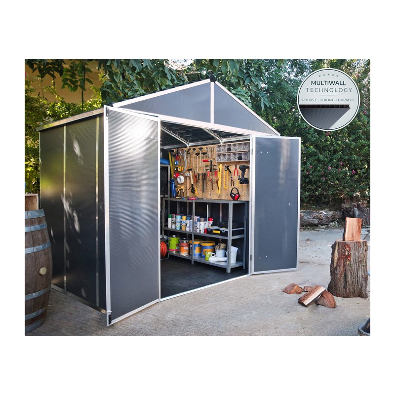 Palram - Canopia Rubicon 8' x 8' Shed - Gray (HG9730GY)