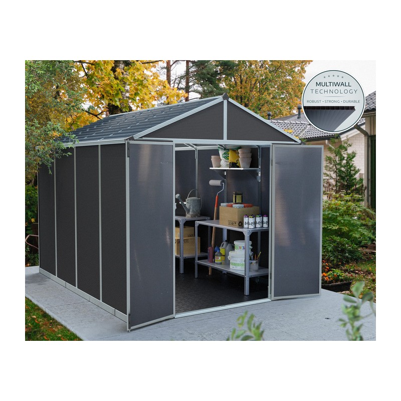 Palram - Canopia Rubicon 8' x 10' Shed - Gray (HG9731GY)