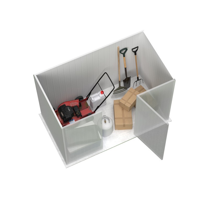 Absco 7.5' x 5' Single Door Space Saver Metal Garden Shed - Woodland Gray (AB1108)