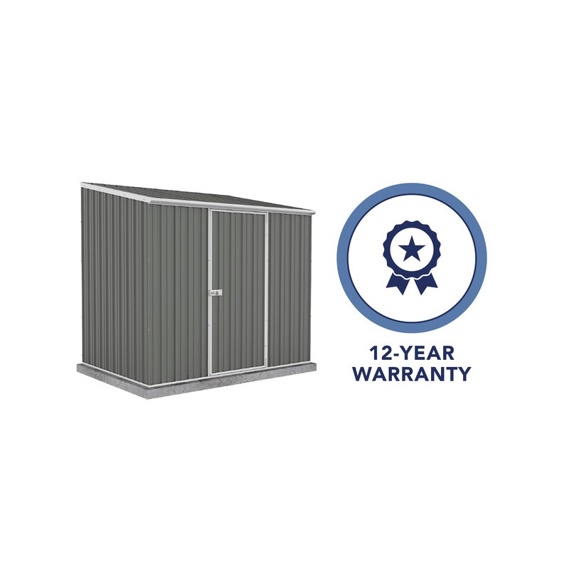 Absco 7.5' x 5' Single Door Space Saver Metal Garden Shed - Woodland Gray (AB1108)