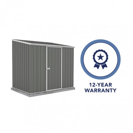 Absco 7.5' x 5' Single Door Space Saver Metal Garden Shed - Woodland Gray (AB1108)