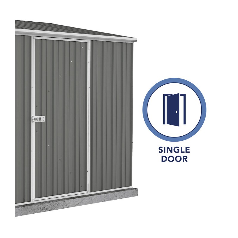 Absco 7.5' x 5' Single Door Space Saver Metal Garden Shed - Woodland Gray (AB1108)