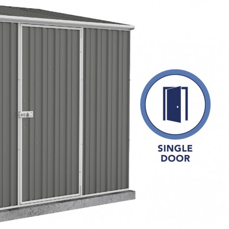 Absco 7.5' x 5' Single Door Space Saver Metal Garden Shed - Woodland Gray (AB1108)