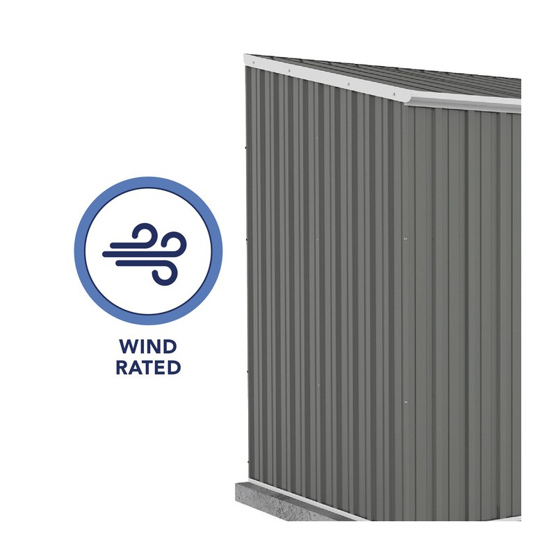 Absco 7.5' x 5' Single Door Space Saver Metal Garden Shed - Woodland Gray (AB1108)