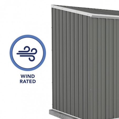 Absco 7.5' x 5' Single Door Space Saver Metal Garden Shed - Woodland Gray (AB1108)