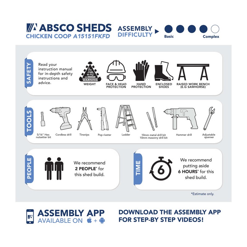 Absco 5' x 5' Poultry Paradise Chicken Coop - Pale Eucalypt (AB1201)