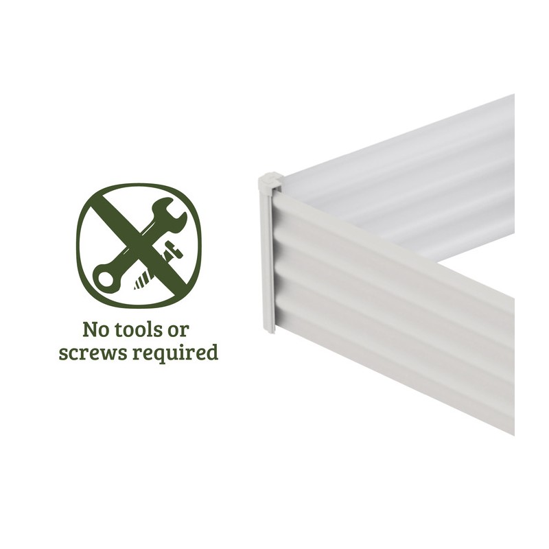 Absco Organic 4 x 4 Metal Square Garden Bed -Surfmist (AB1310)