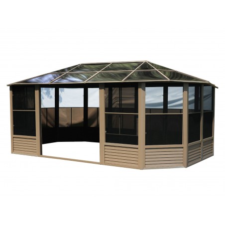 Gazebo Penguin Florence - Solarium 12x18 Polycarbonate Roof - Sand (41218-12)