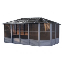 Gazebo Penguin Florence - Solarium 12x18 Polycarbonate Roof - Gray (41218-32)