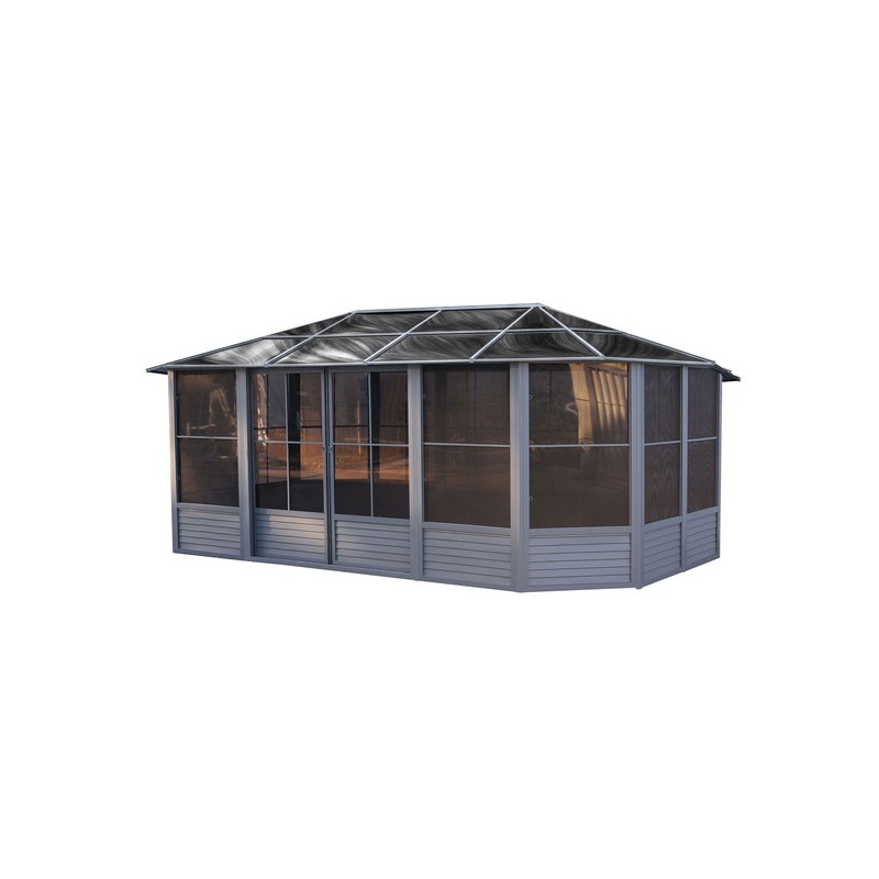 Gazebo Penguin Florence - Solarium 12x18 Polycarbonate Roof - Gray (41218-32)
