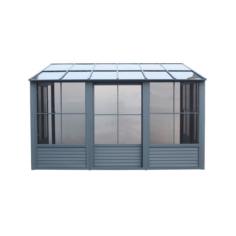 Gazebo Penguin Florence - Wall Mounted Solarium 8x16 Polycarbonate Roof - Gray (W1608-32)