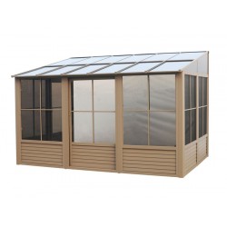 Gazebo Penguin Florence - Wall Mounted Solarium 10x12 Polycarbonate Roof - Sand (W1209-12)