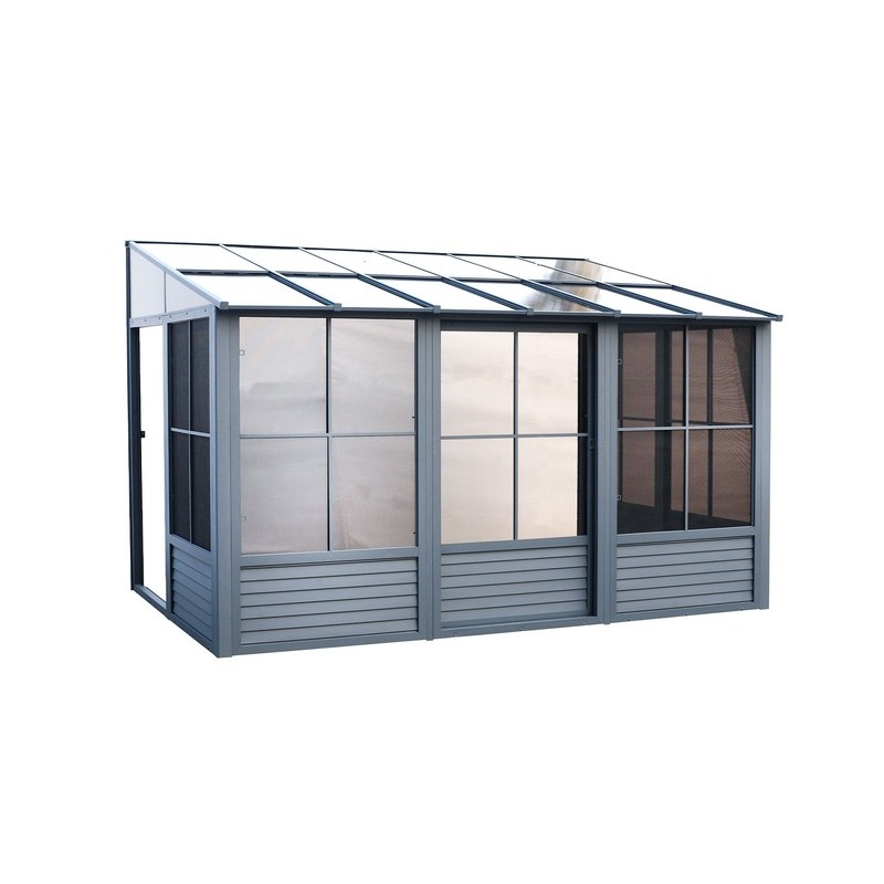 Gazebo Penguin Florence - Wall Mounted Solarium 10x16 Polycarbonate Roof - Gray (W1610-32)
