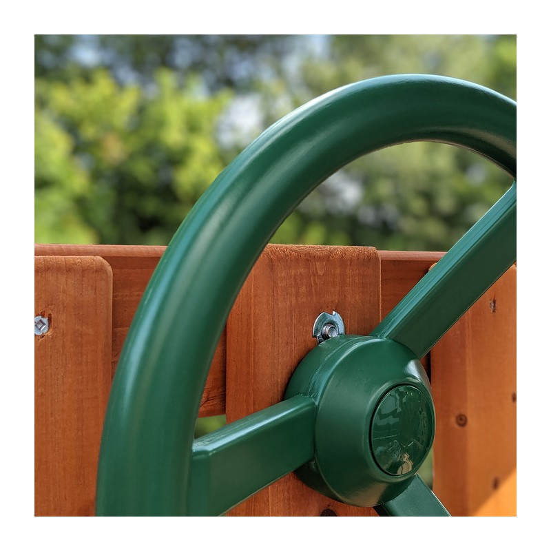 Gorilla Treasure Trove II Cedar Wood Swing Set Kit  w/ Amber Posts and Deluxe Green Vinyl Canopy (01-1034-AP-1)