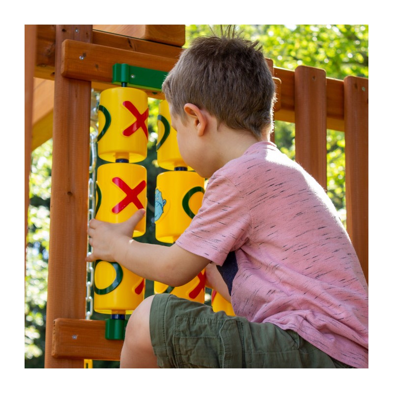 Gorilla Great Skye II Cedar Wood Swing Set Kit  w/ Amber Posts and Deluxe Green Vinyl Canopy - Amber (01-0031-AP-1)