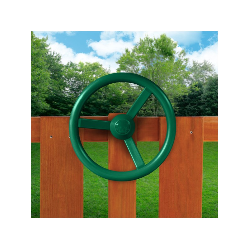 Gorilla Chateau Tower Cedar Wood Swing Set Kit w/ Amber Posts & Deluxe Green Vinyl Canopy (01-0061-AP-1)