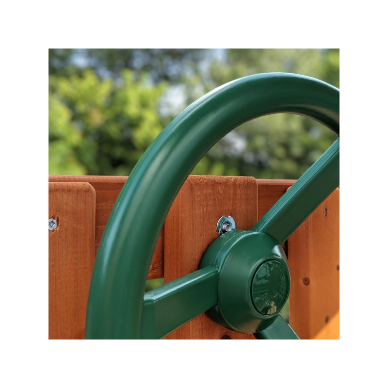 Gorilla Chateau Tower Cedar Wood Swing Set Kit w/ Amber Posts & Deluxe Green Vinyl Canopy (01-0061-AP-1)