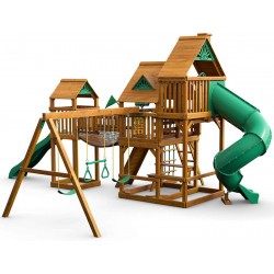 Gorilla Treasure Trove Treehouse Cedar Swing Set Kit w/ Amber Posts - Amber (01-1037-AP)