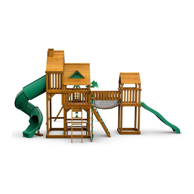 Gorilla Treasure Trove Treehouse Cedar Swing Set Kit w/ Amber Posts - Amber (01-1037-AP)