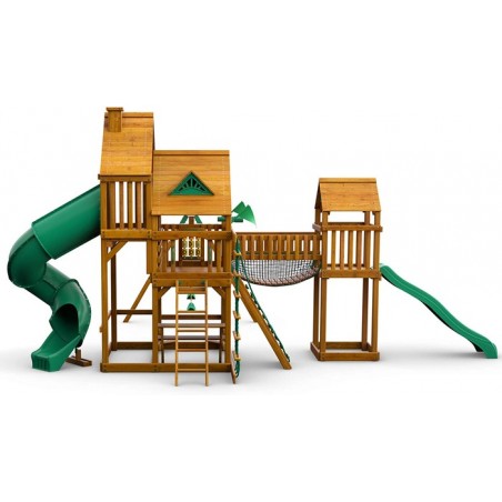 Gorilla Treasure Trove Treehouse Cedar Swing Set Kit w/ Amber Posts - Amber (01-1037-AP)