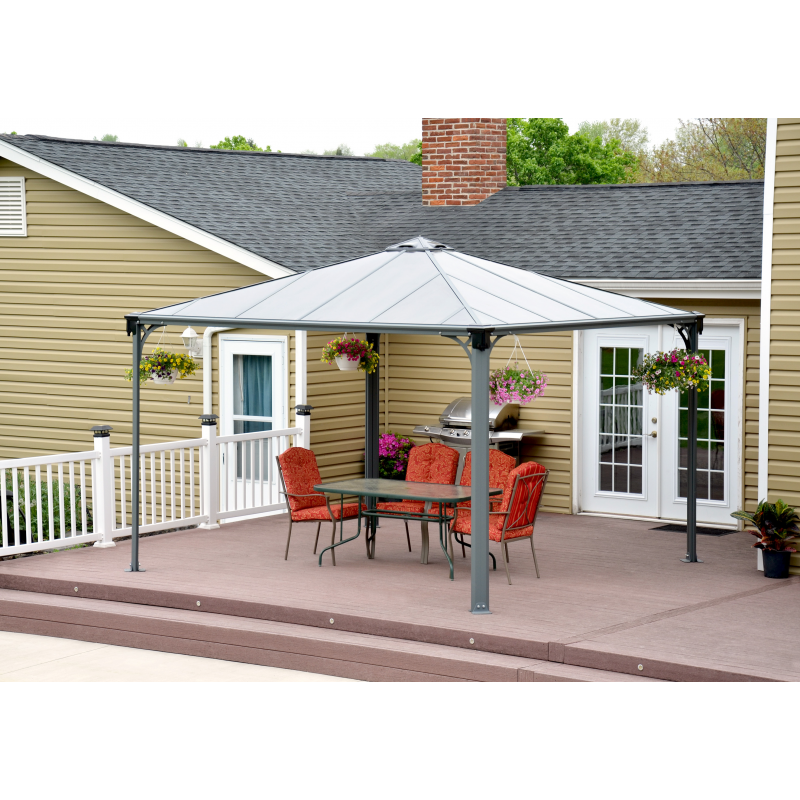 Palram - Canopia 12x12 Palermo Gazebo 3600 - Gray / Bronze (HG9152)