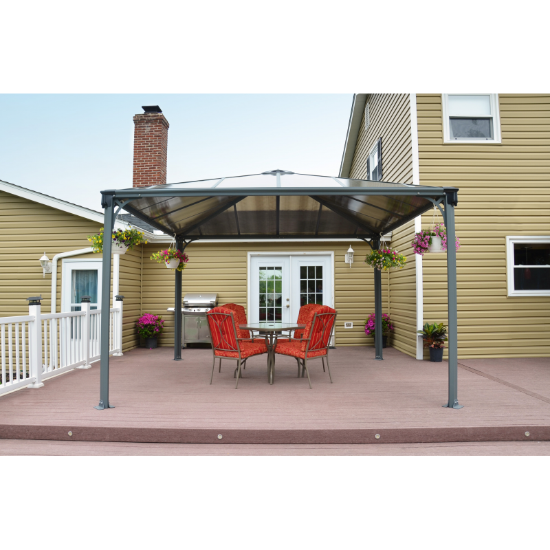 Palram - Canopia 12x12 Palermo Gazebo 3600 - Gray / Bronze (HG9152)