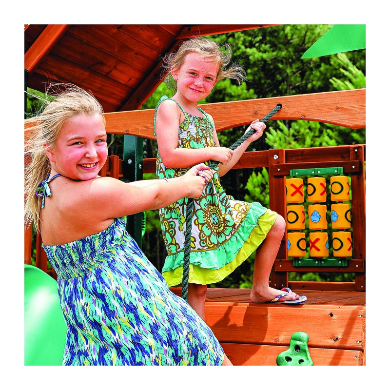 Gorilla Mountaineer Treehouse Cedar Wood Swing Set Kit w/ Amber Posts - Amber (01-0053-AP)