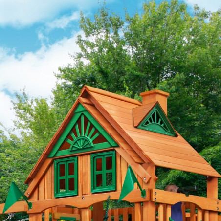 Gorilla Mountaineer Treehouse Cedar Wood Swing Set Kit w/ Amber Posts - Amber (01-0053-AP)