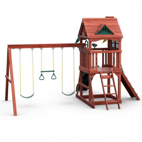 Gorilla Nantucket Backyard Cedar Wood Swing Set Kit - Redwood (01-0021)