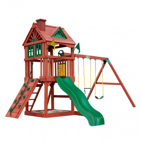 Gorilla Nantucket Backyard Cedar Wood Swing Set Kit - Redwood (01-0021)