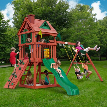 Gorilla Nantucket Backyard Cedar Wood Swing Set Kit - Redwood (01-0021)