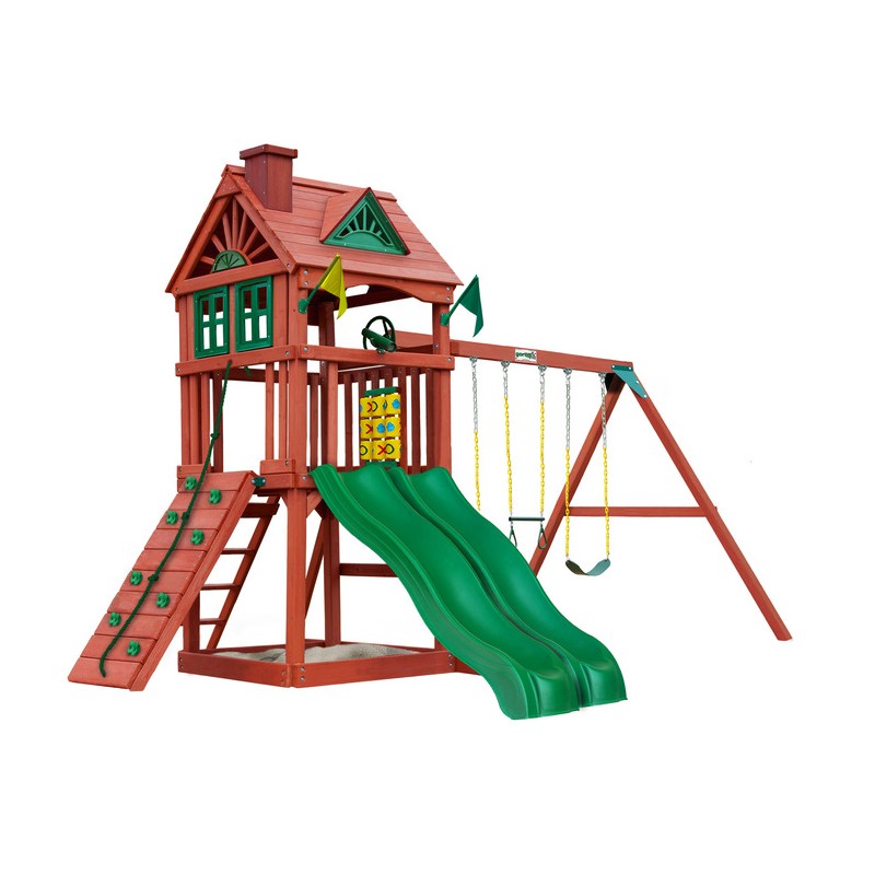 Gorilla Double Down Cedar Wood Swing Set Kit - Amber (01-0036)
