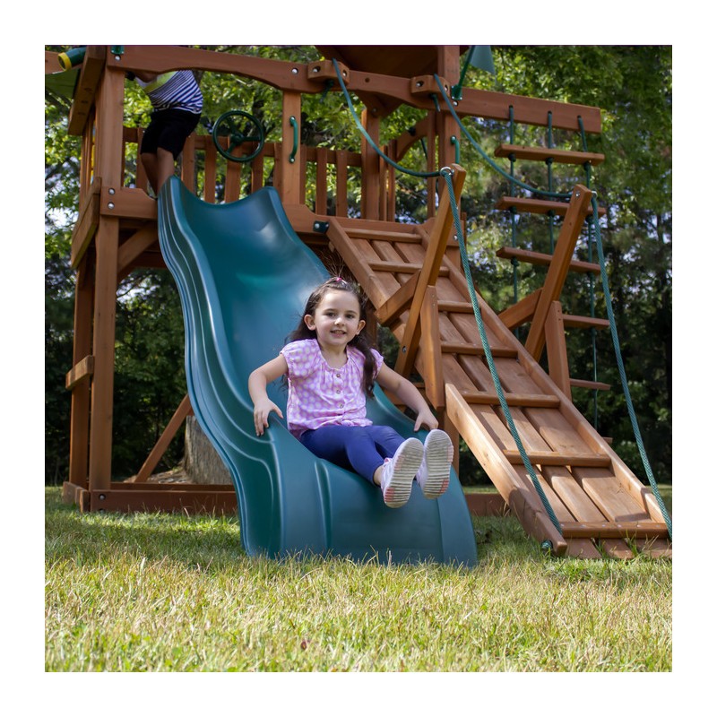 Gorilla Frontier Cedar Wood Swing Set Kit w/ Amber Posts and Standard Wood Roof - Amber (01-0004-AP)